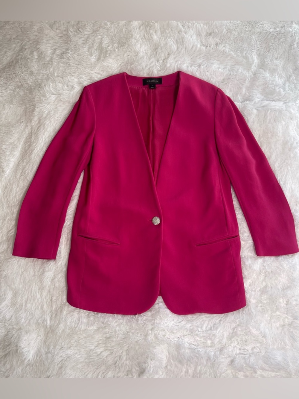 St. John Women's Hot Pink Single-Button Blazer Size 6